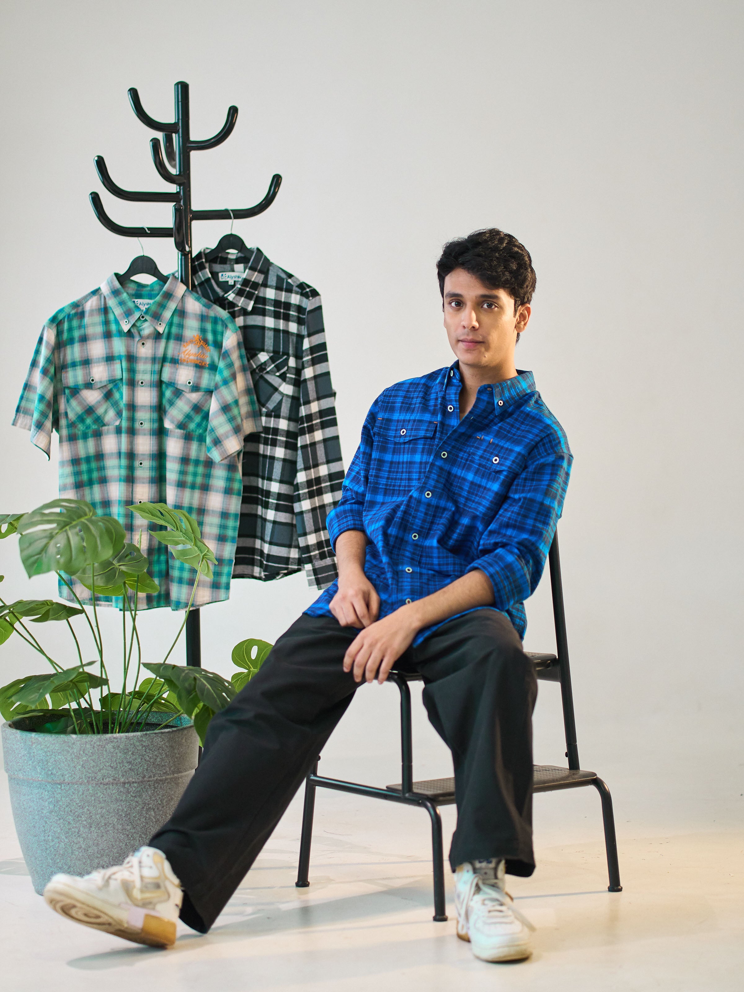 Midnight Blue Brushed Check Shirt