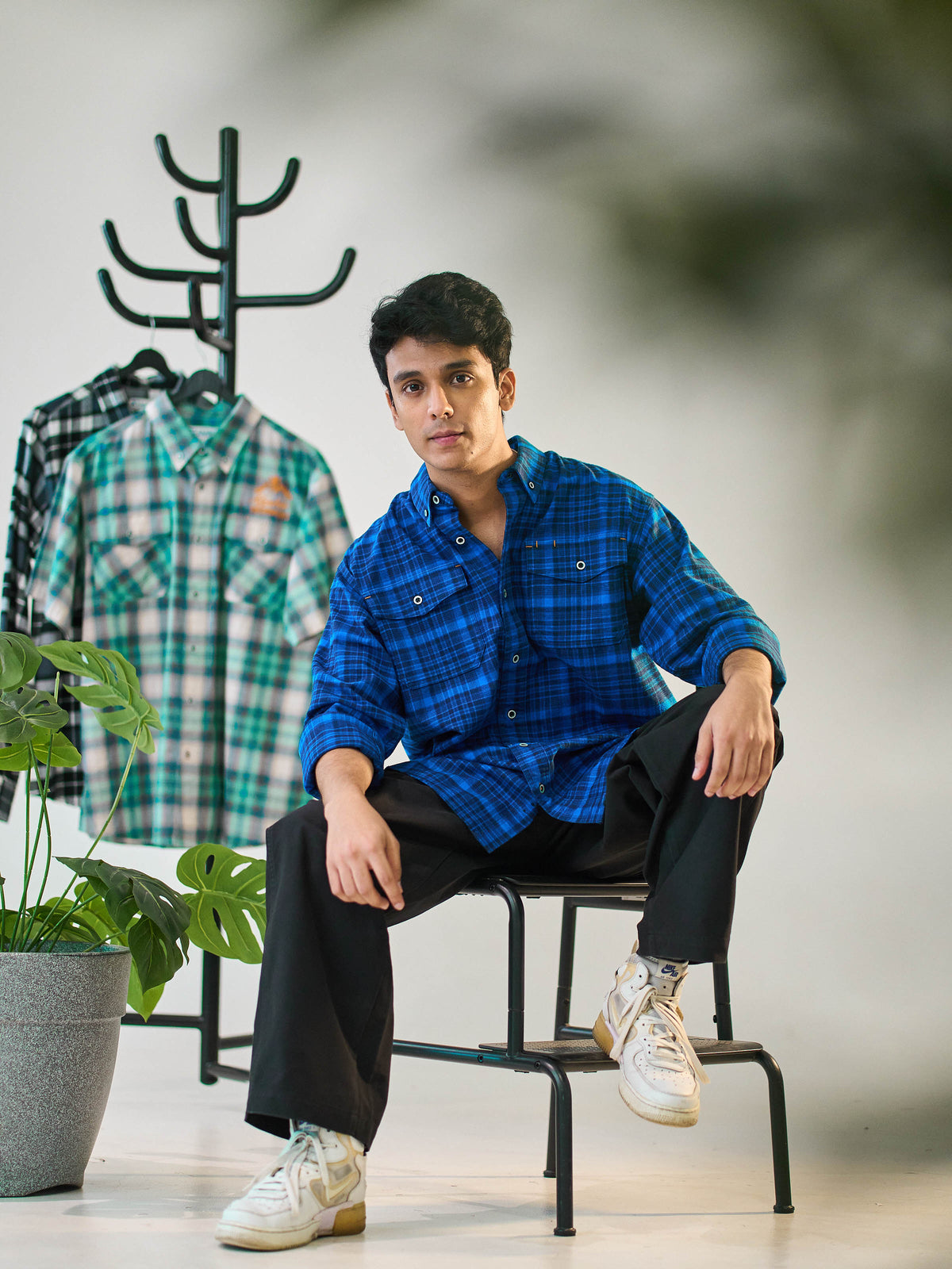 Midnight Blue Brushed Check Shirt