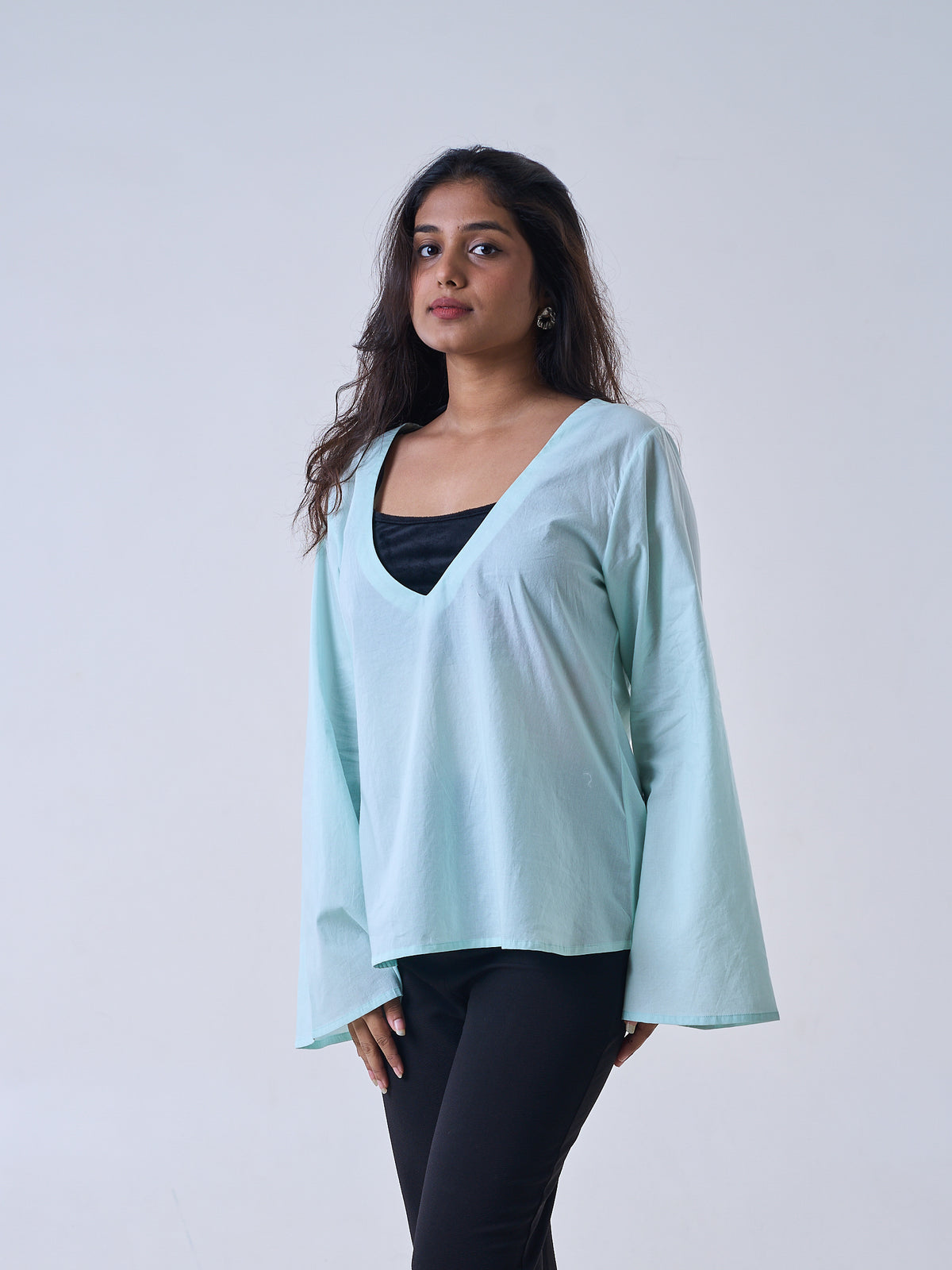 Mint Green V-Neck Top