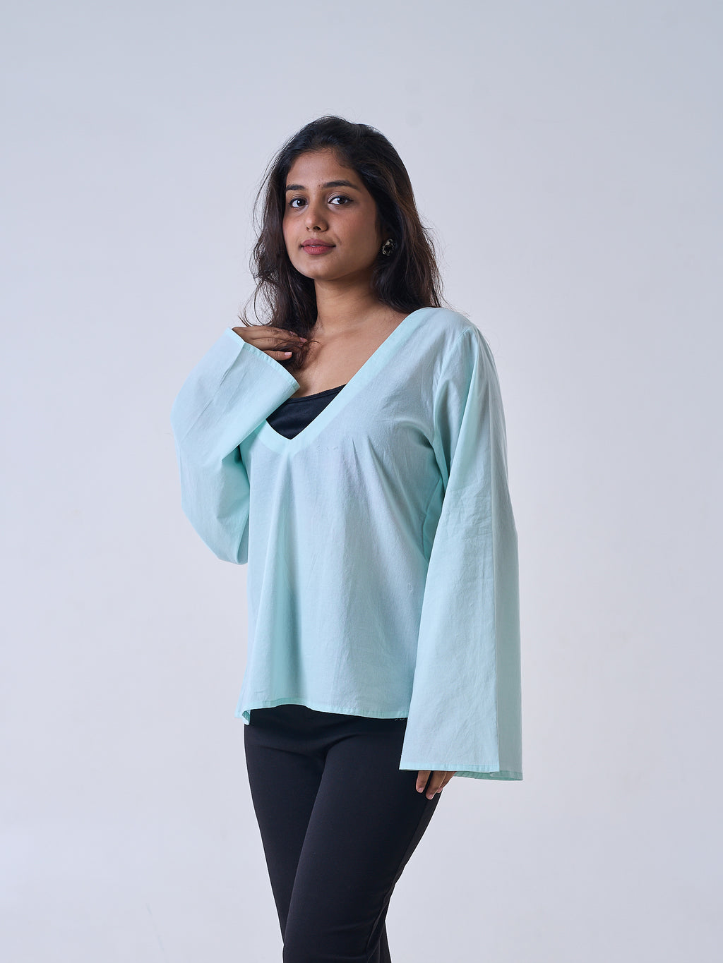 Mint Green V-Neck Top
