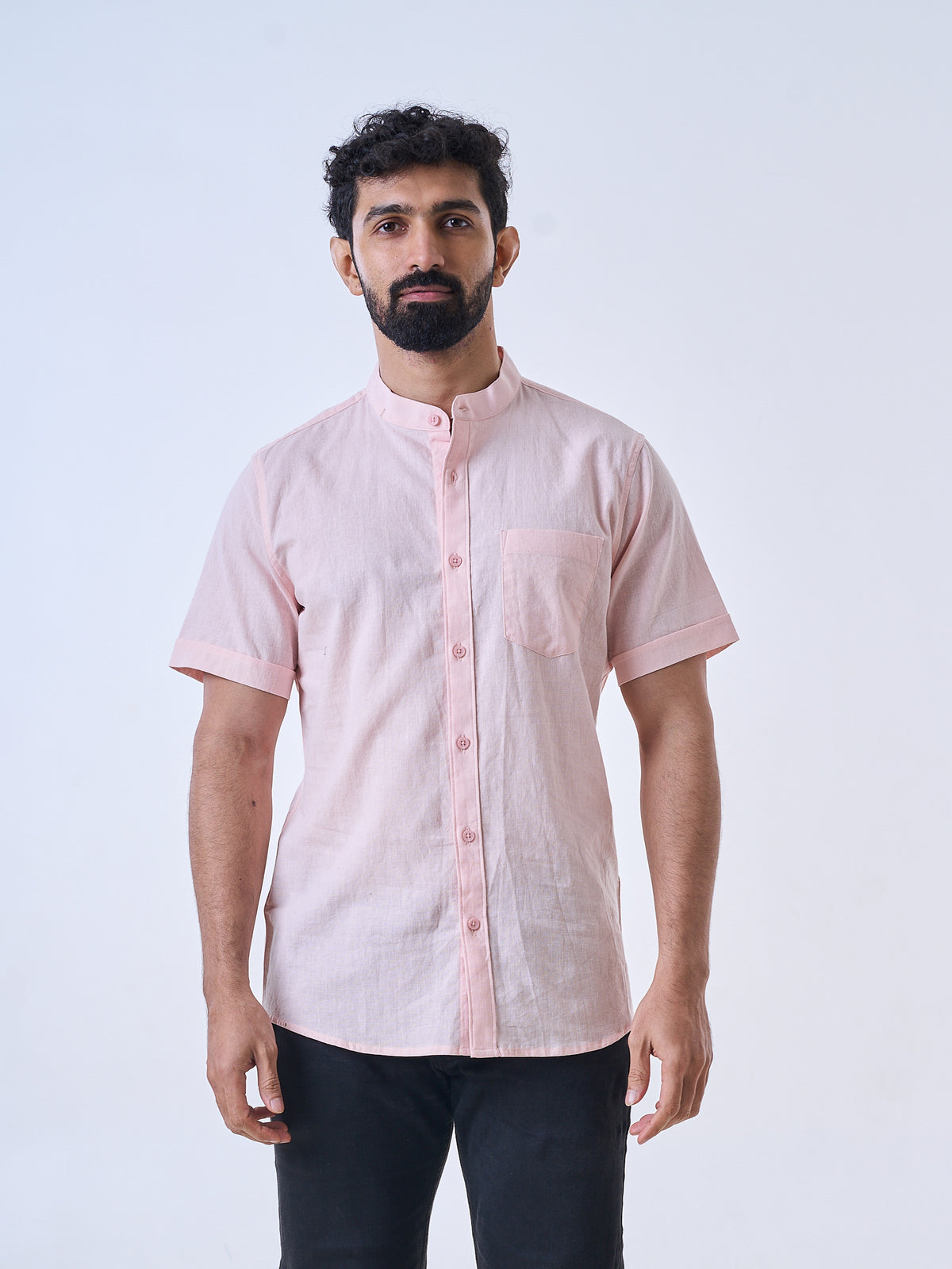 Light Peach Linen Shirt