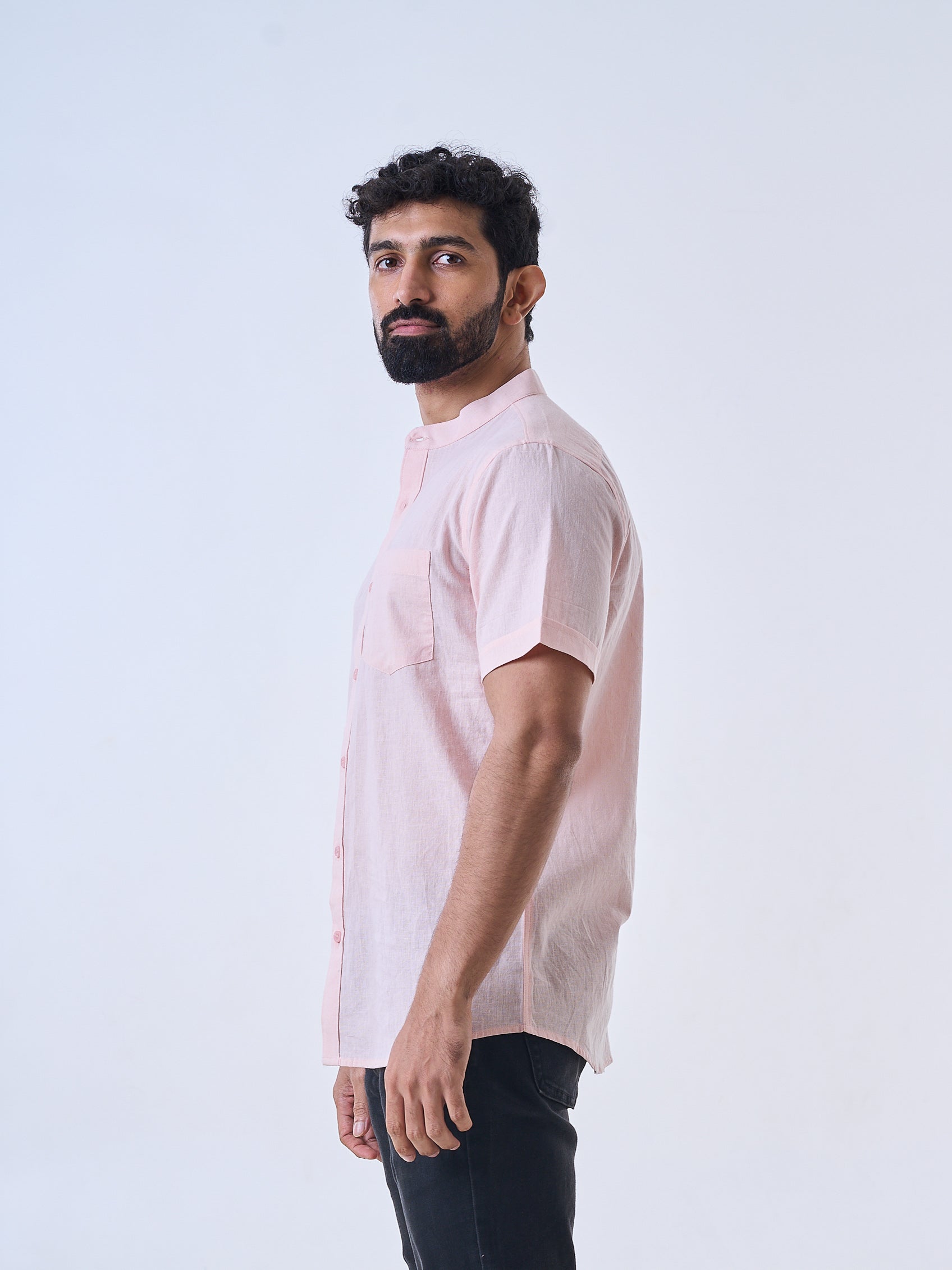 Light Peach Linen Shirt
