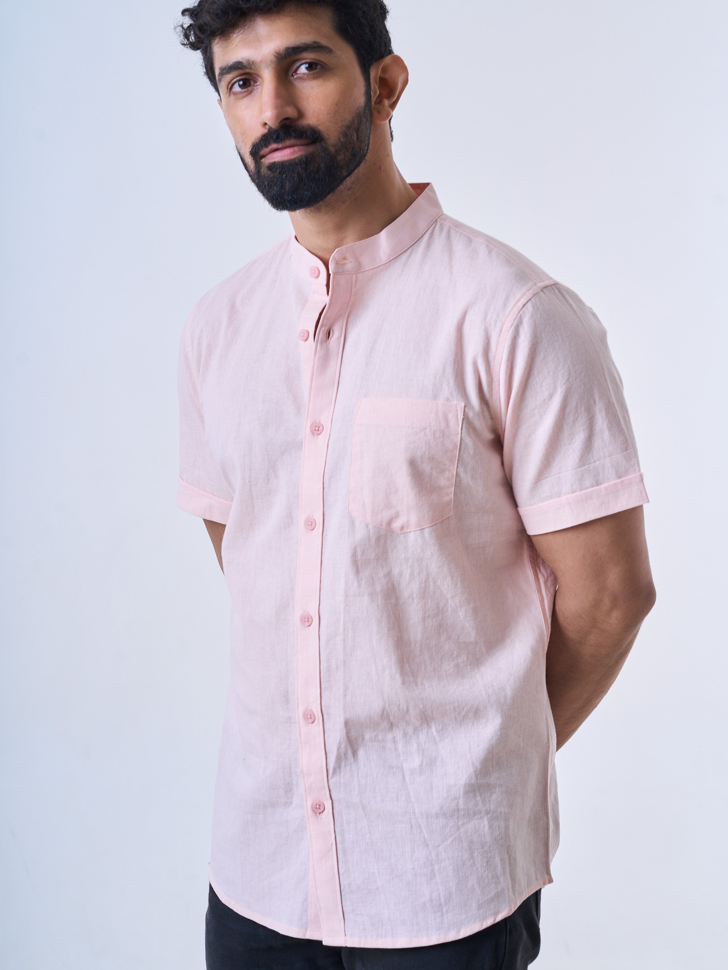 Light Peach Linen Shirt