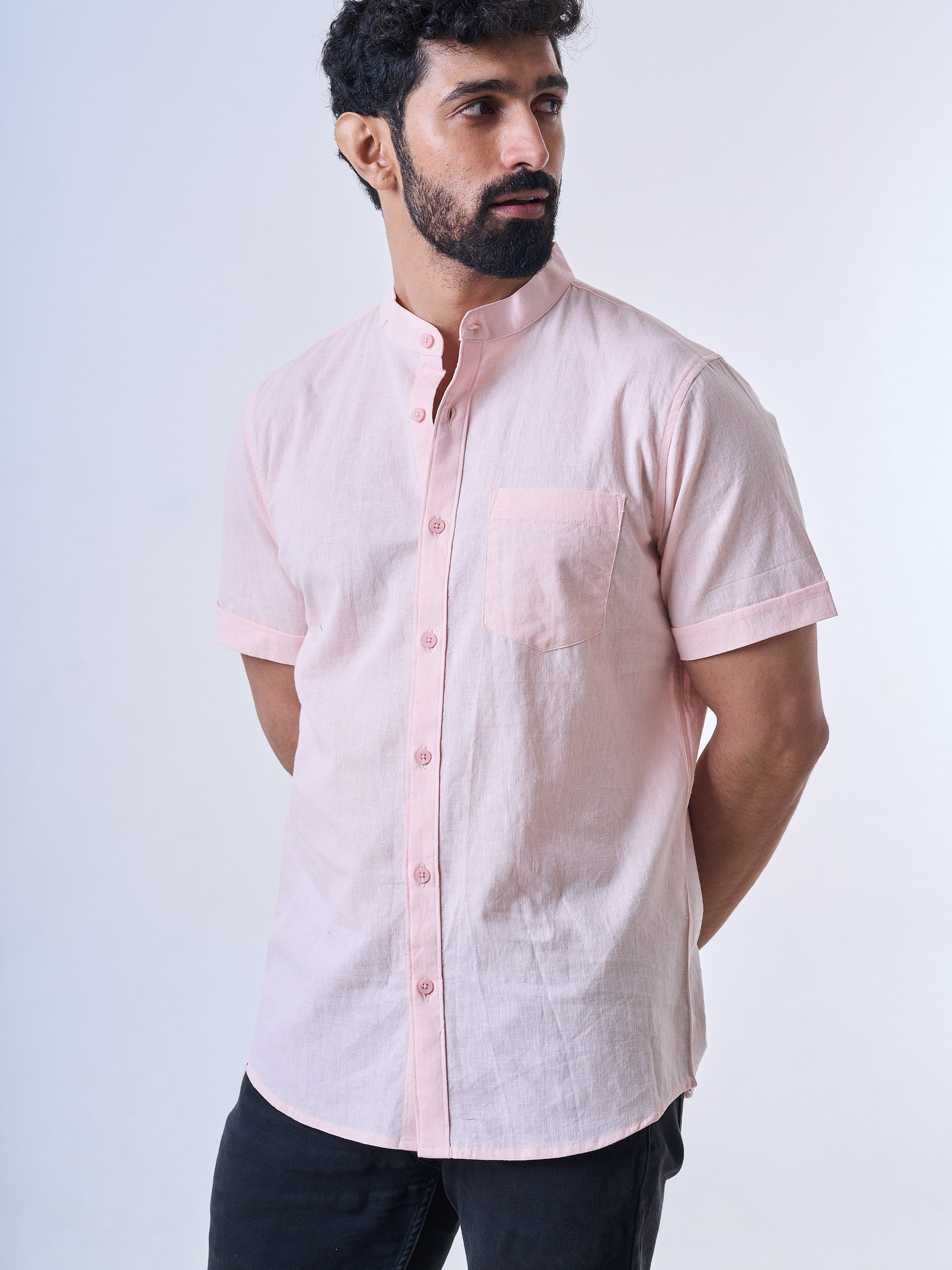 Light Peach Linen Shirt