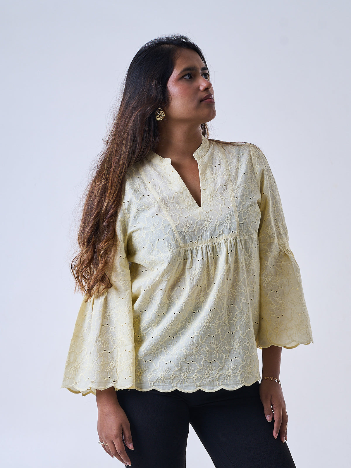 Schiffli Embroidered Top