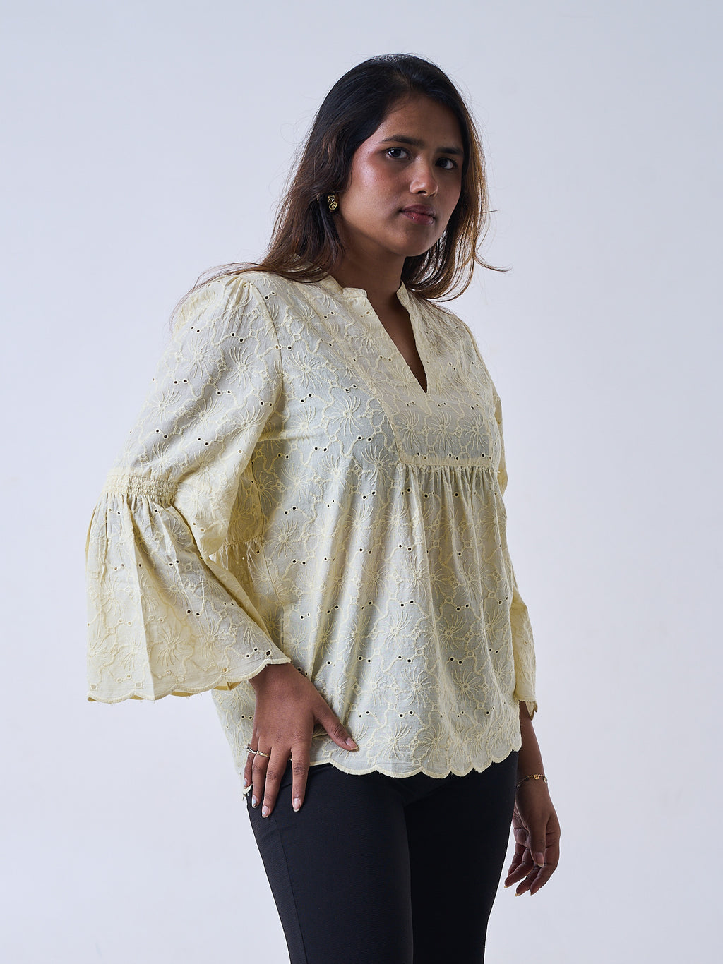 Schiffli Embroidered Top