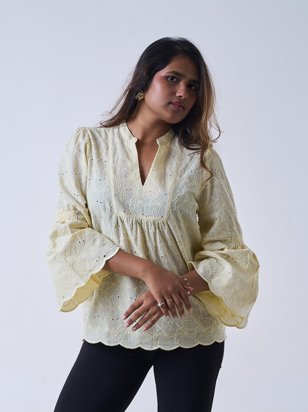 Schiffli Embroidered Top