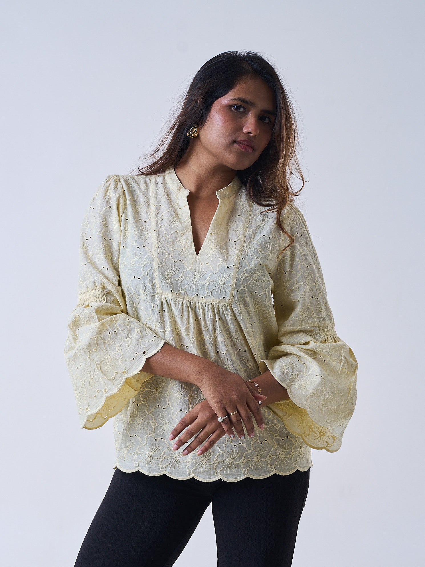 Schiffli Embroidered Top