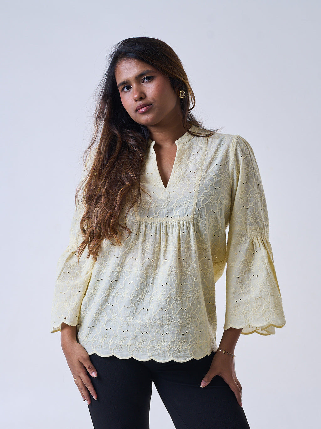 Schiffli Embroidered Top