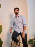 Light Blue Linen Blend Shirt